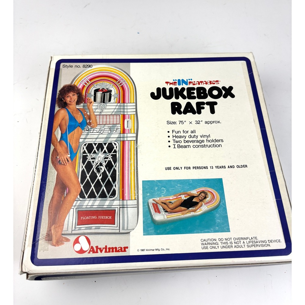 Vintage 1987 Avimar Jukebox‎ Raft Inflatable Pool Float NOS Boxed